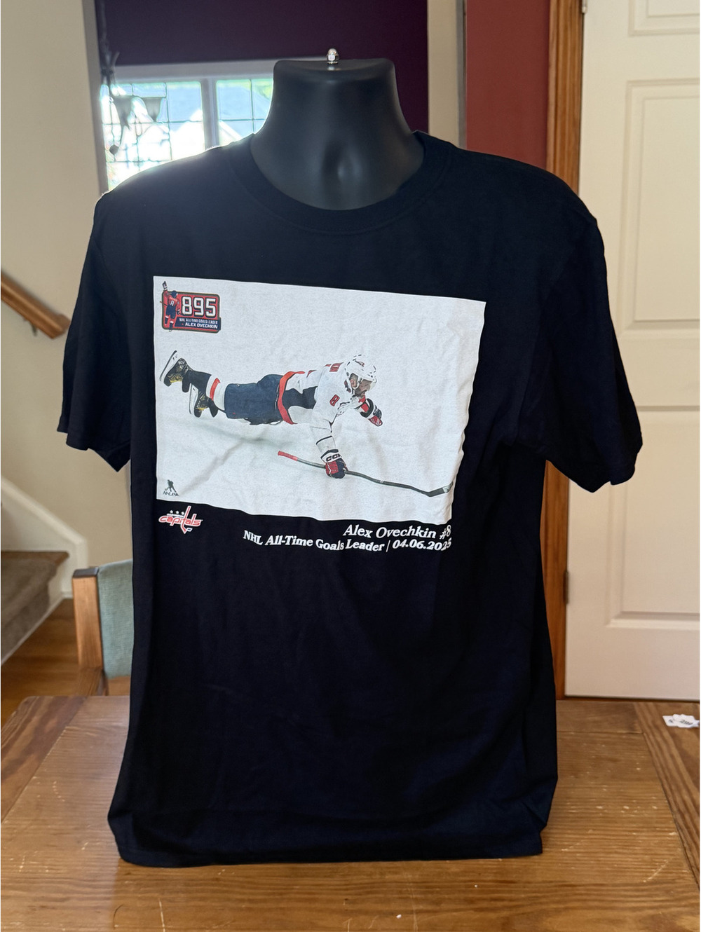 Alex Ovechkin All-Time Goals Leader Shirt Black Size L